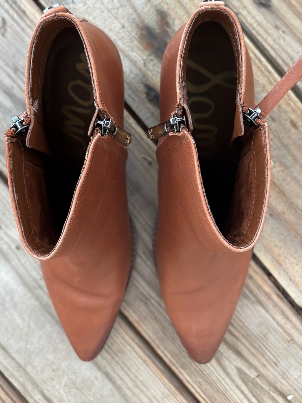 Sam Edelman Walden Brown Leather Western Ankle Boots Women’s 10M - Picture 3 of 6